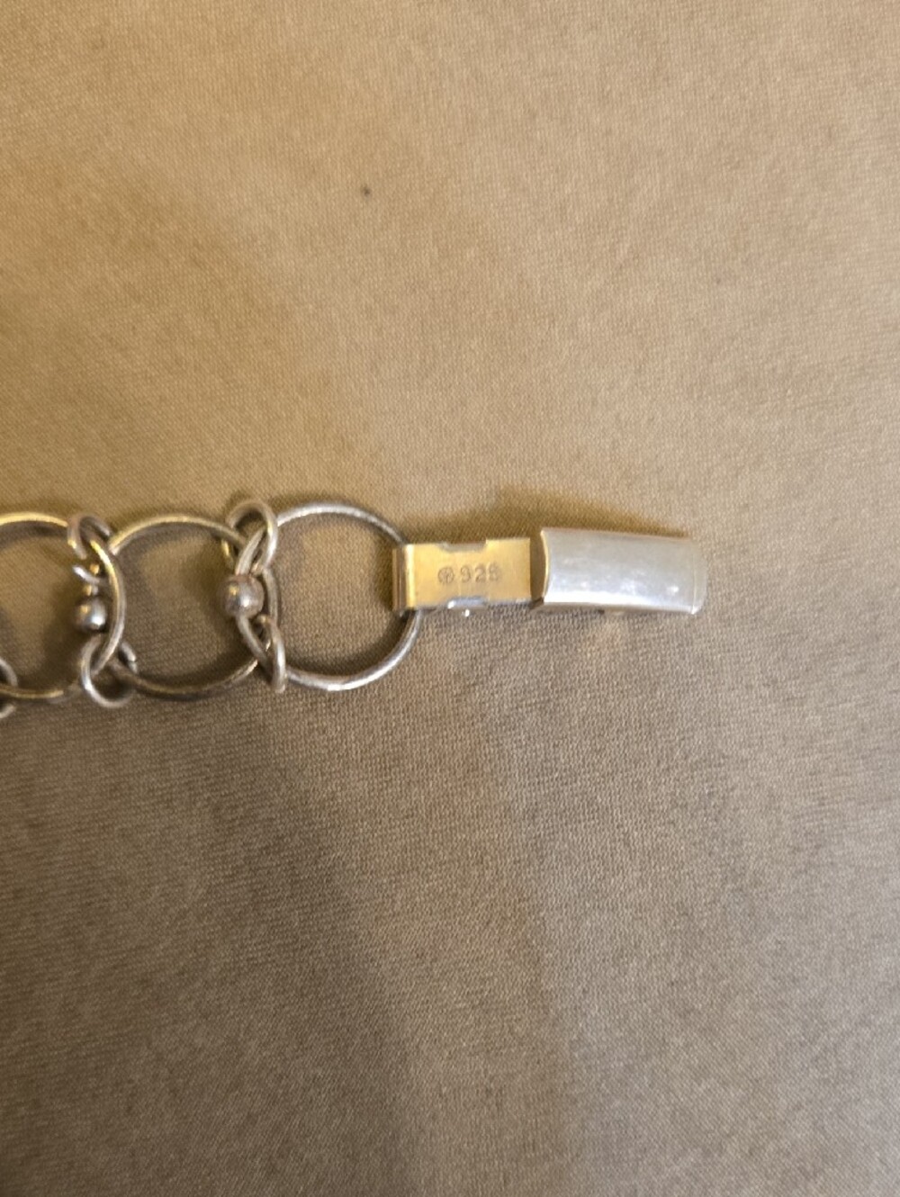 Antique Bernard Weber Marked Linked Circle Chain 925 Sterling Bracelet Signed - Picture 8 of 10